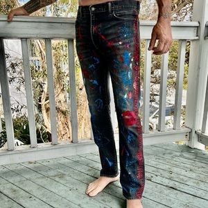 Levi’s Custom painted America jeans size 36-34 length‎
